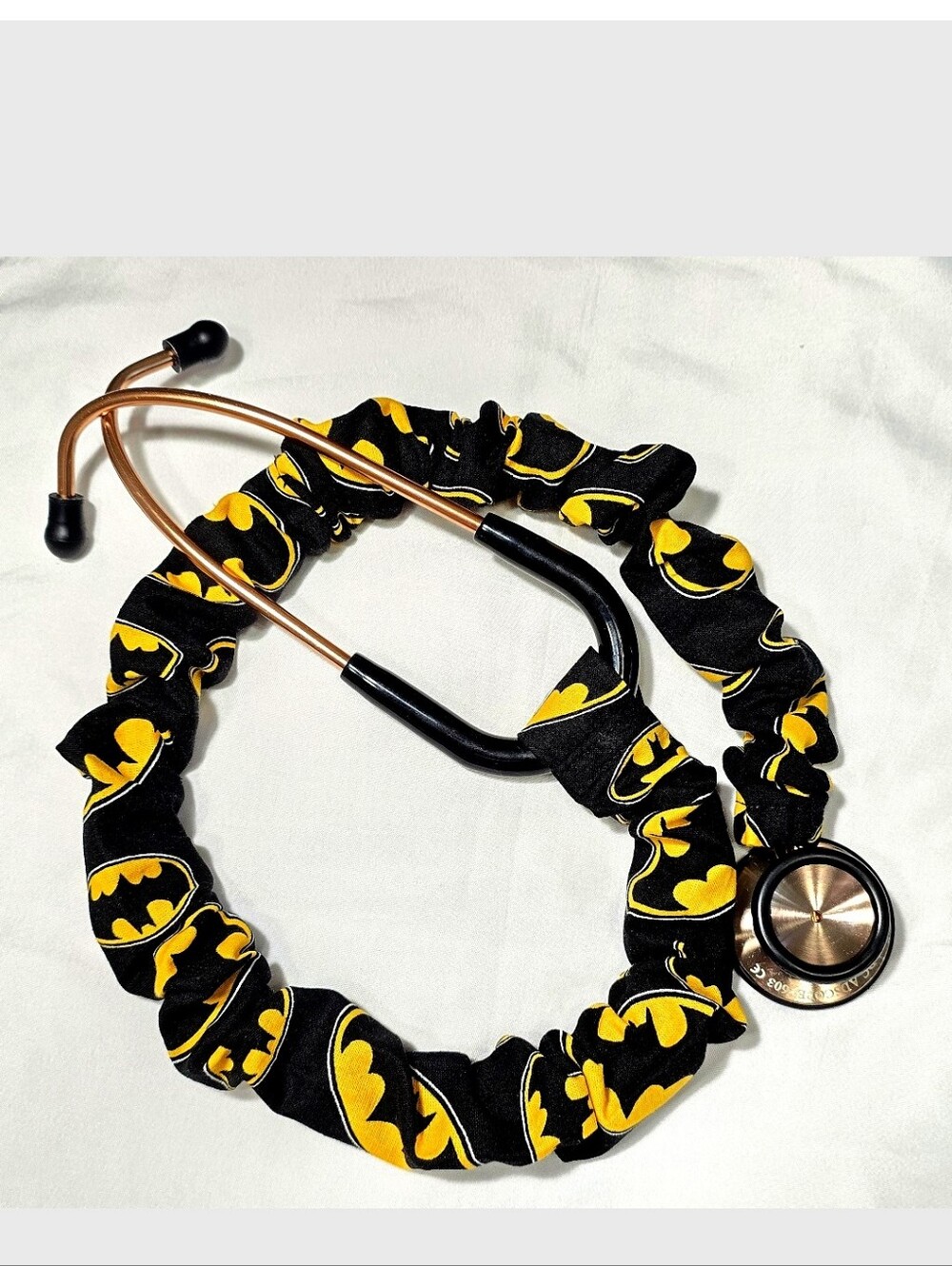 Handmade Batman Superhero Black Stethoscope Sleeve: Washable Cotton Cover